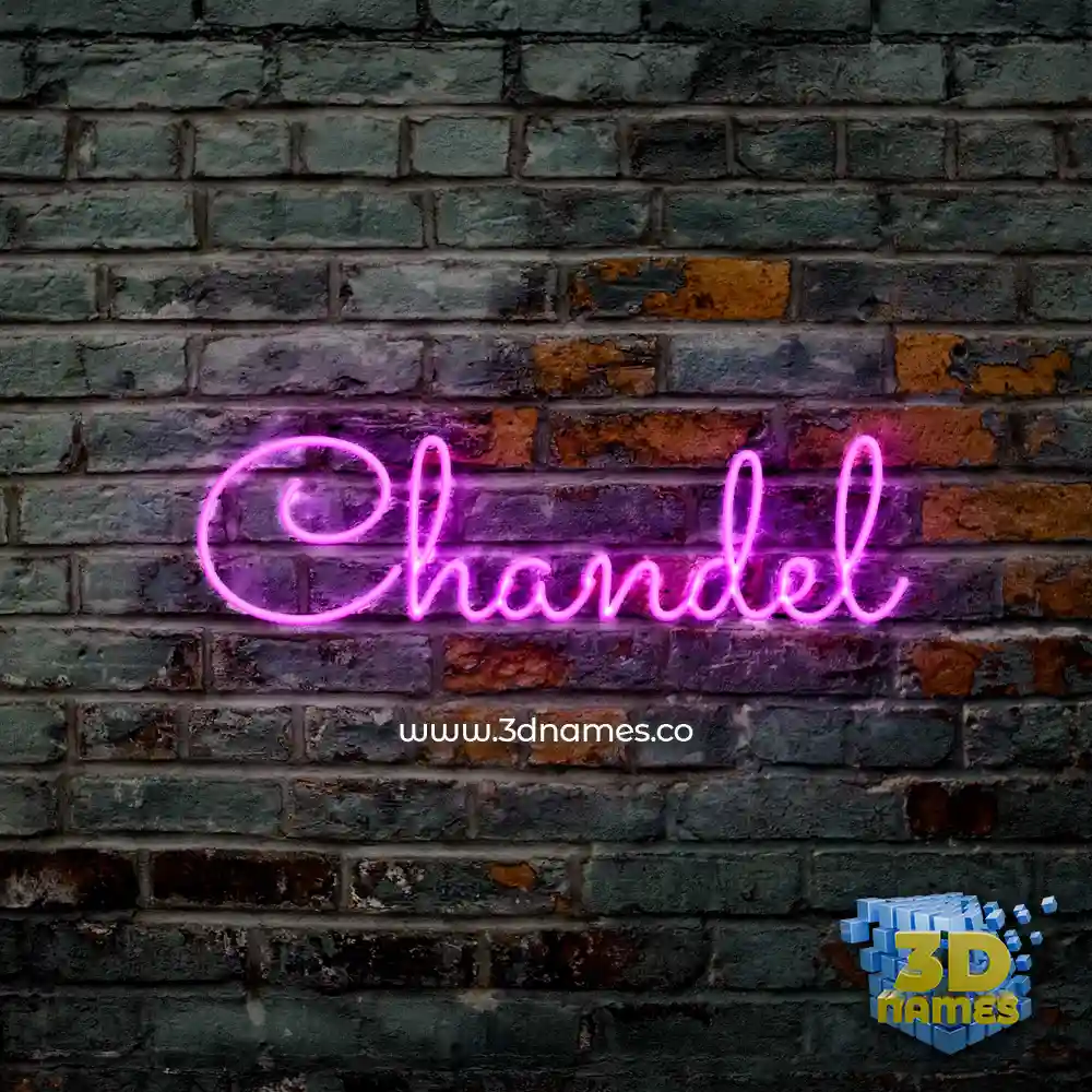 chandel in Pink Neon style - 3D name wallpaper