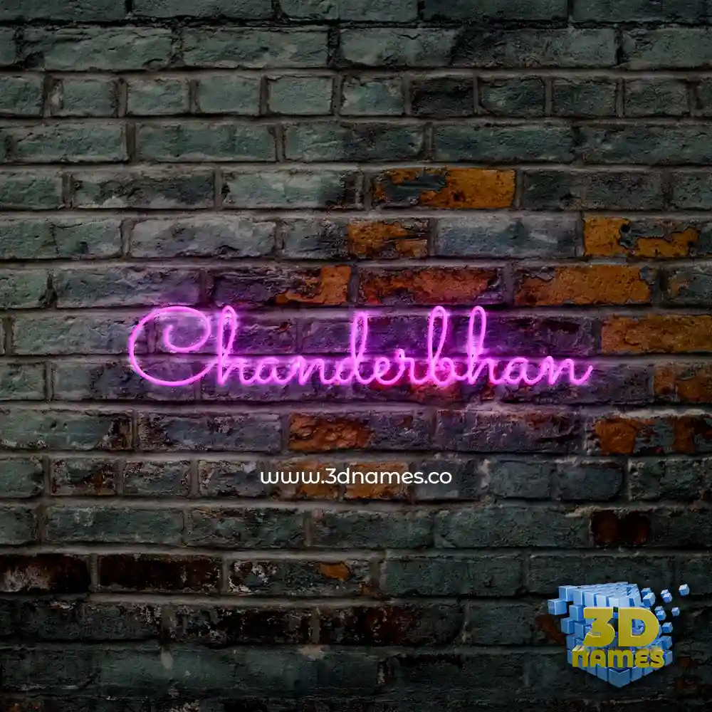 chanderbhan in Pink Neon style - 3D name wallpaper