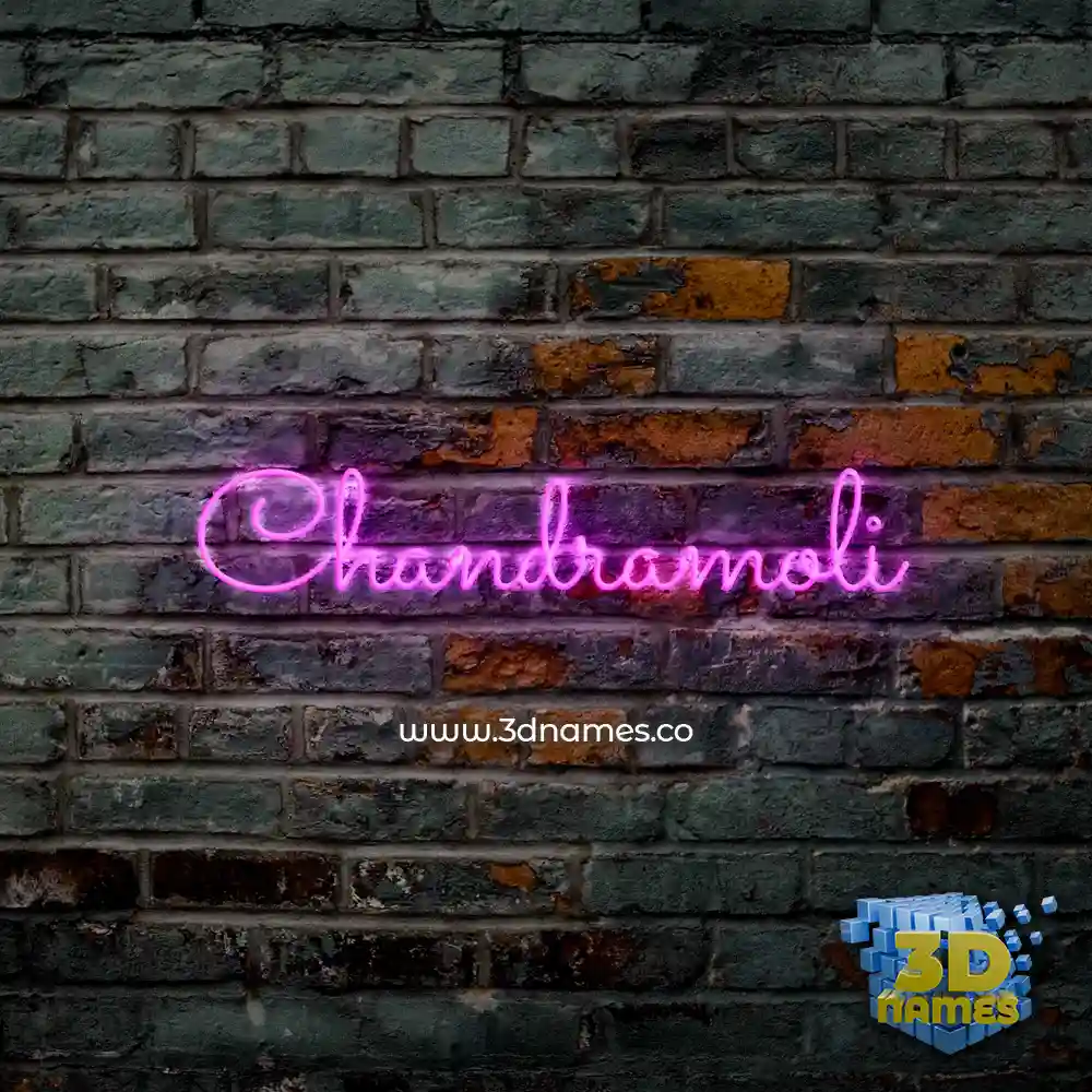 chandramoli in Pink Neon style - 3D name wallpaper