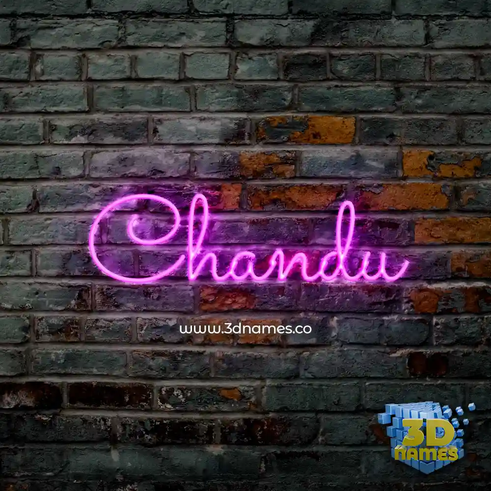 chandu in Pink Neon style - 3D name wallpaper