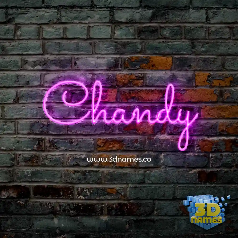 chandy in Pink Neon style - 3D name wallpaper