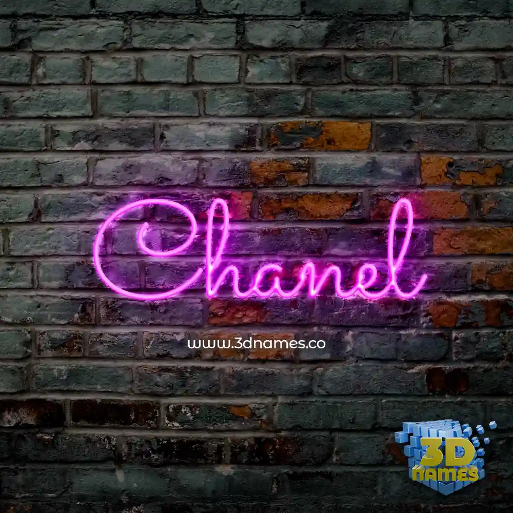 chanel in Pink Neon style - 3D name wallpaper