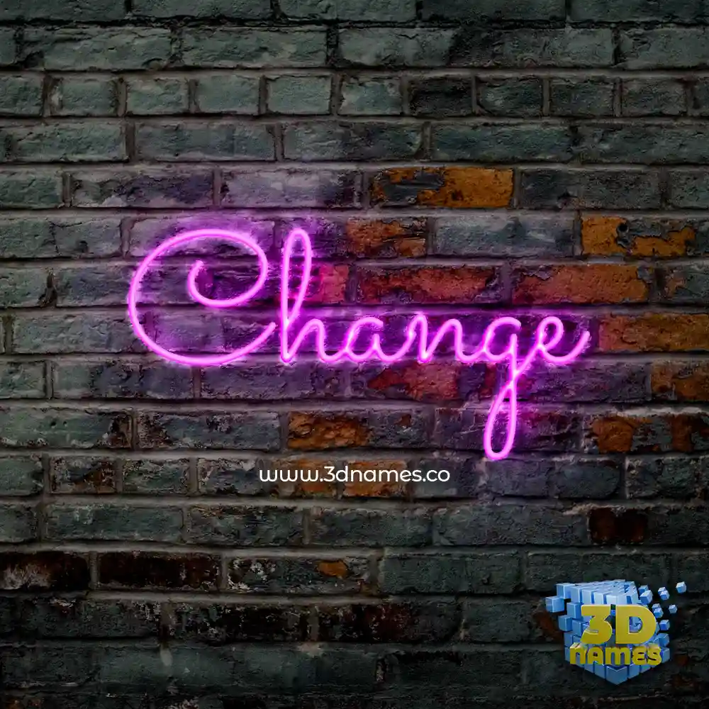 change in Pink Neon style - 3D name wallpaper