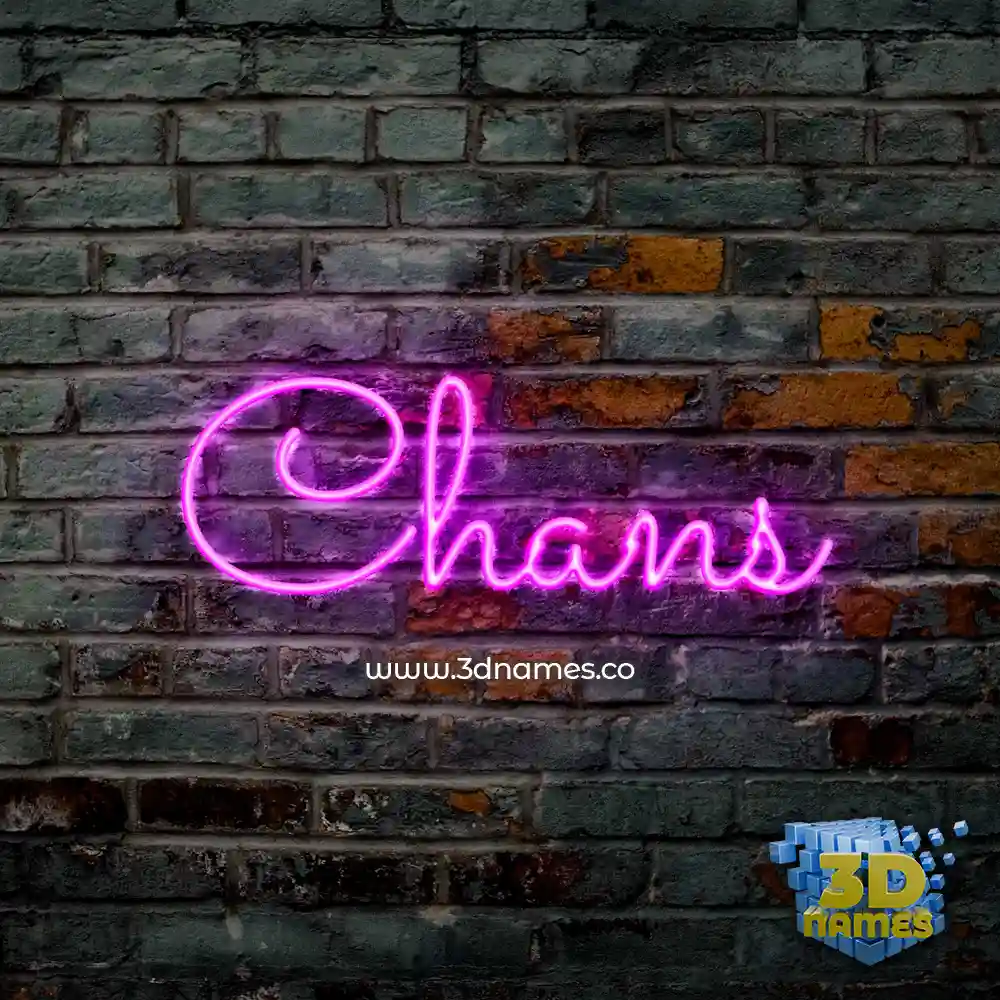 chans in Pink Neon style - 3D name wallpaper