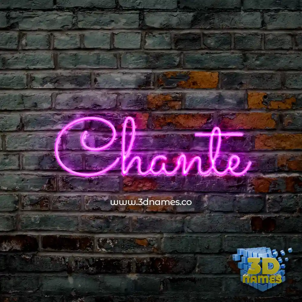 chante in Pink Neon style - 3D name wallpaper