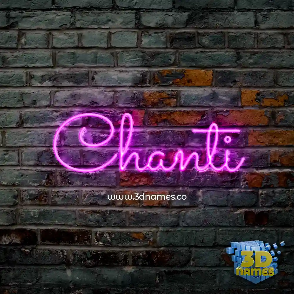 chanti in Pink Neon style - 3D name wallpaper