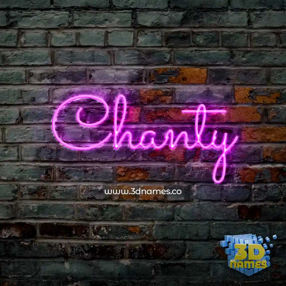 chanty in Pink Neon style - 3D name wallpaper