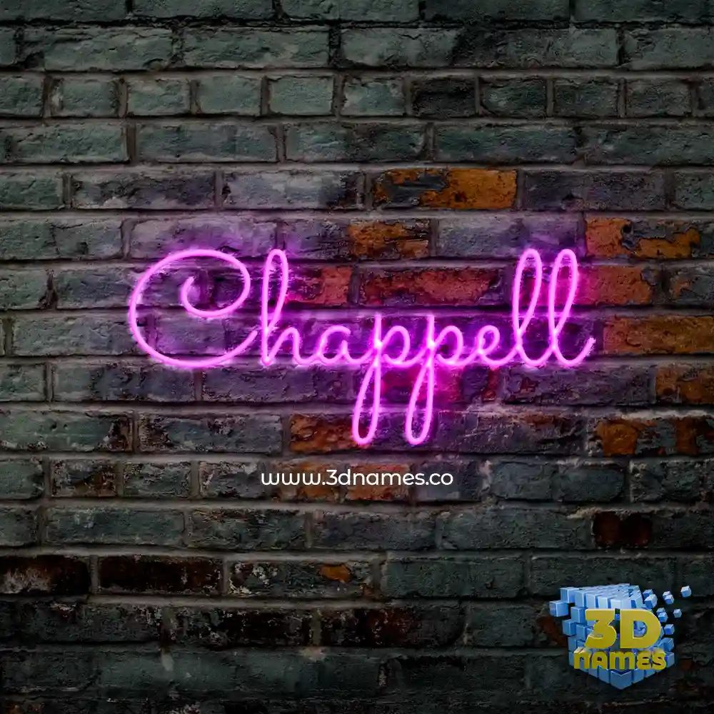 chappell in Pink Neon style - 3D name wallpaper