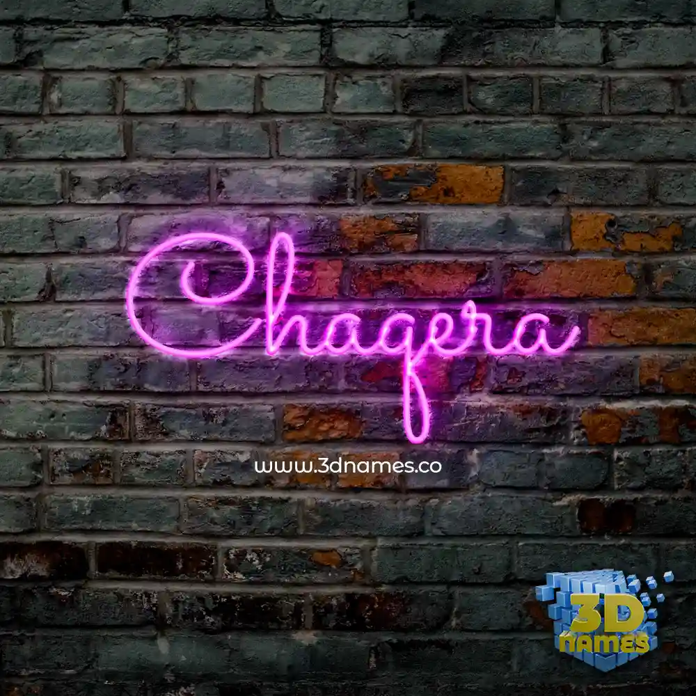 chaqera in Pink Neon style - 3D name wallpaper