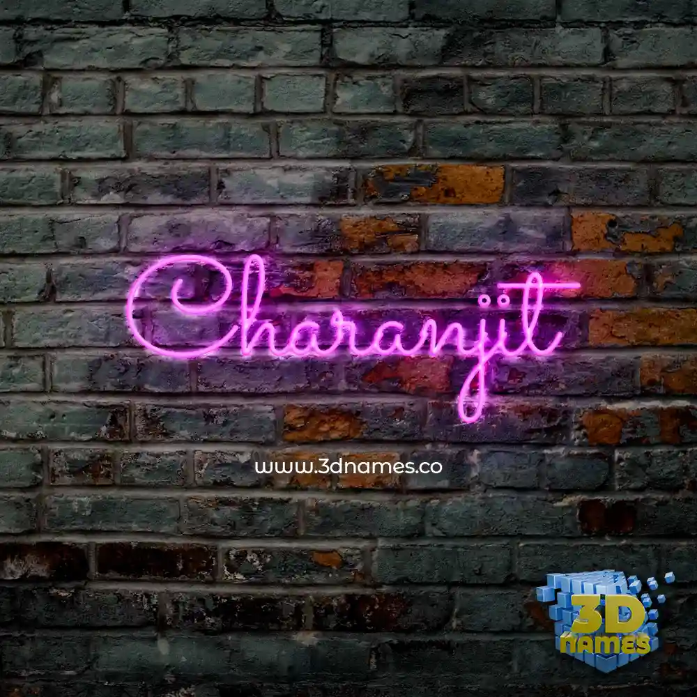 charanjit in Pink Neon style - 3D name wallpaper