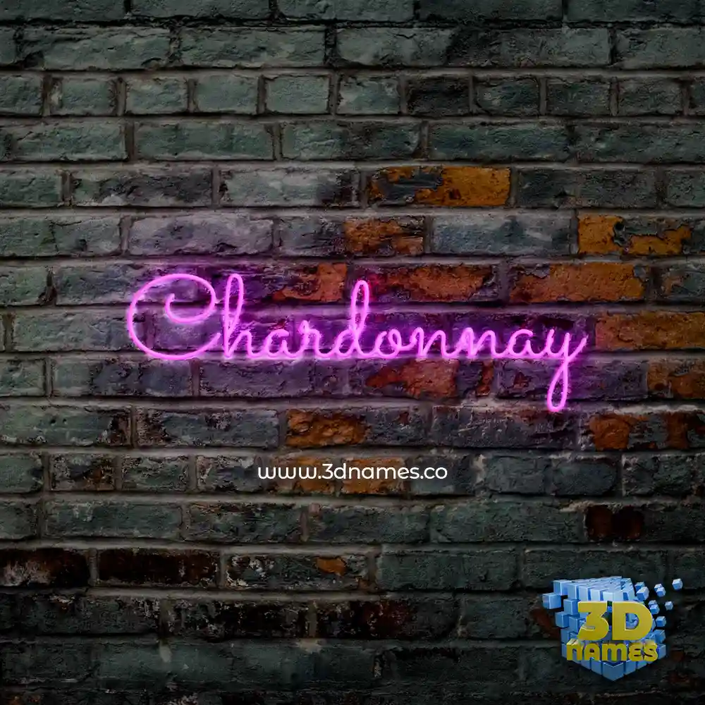 chardonnay in Pink Neon style - 3D name wallpaper