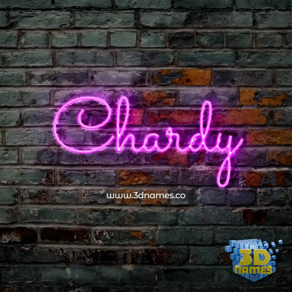 chardy in Pink Neon style - 3D name wallpaper
