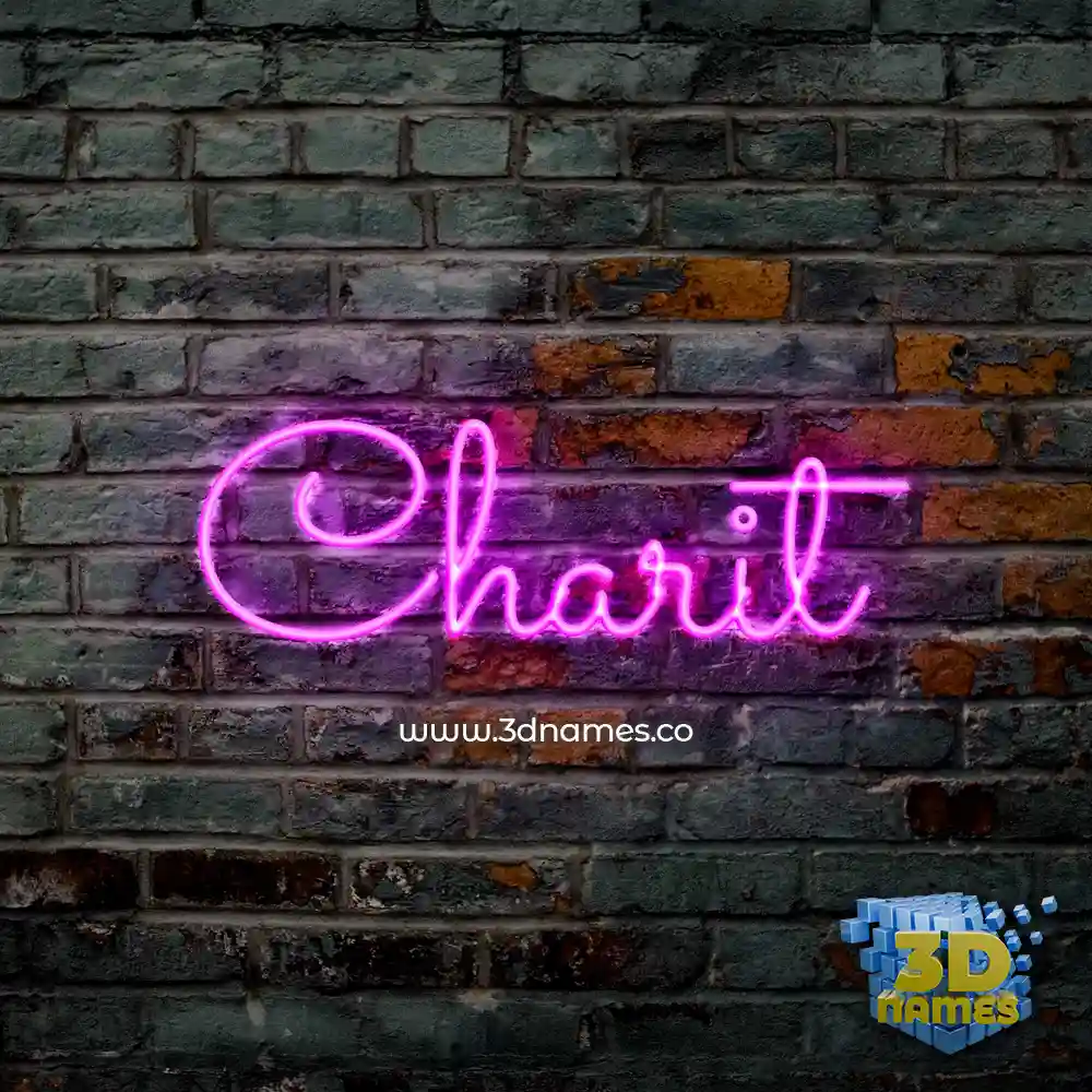 charit in Pink Neon style - 3D name wallpaper
