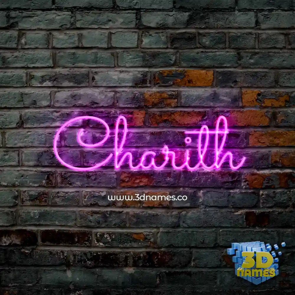 charith in Pink Neon style - 3D name wallpaper