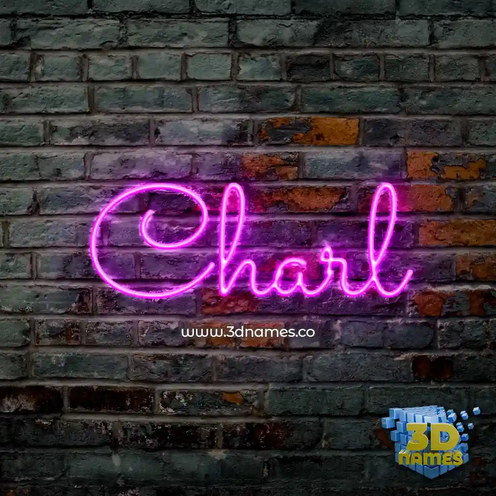charl in Pink Neon style - 3D name wallpaper