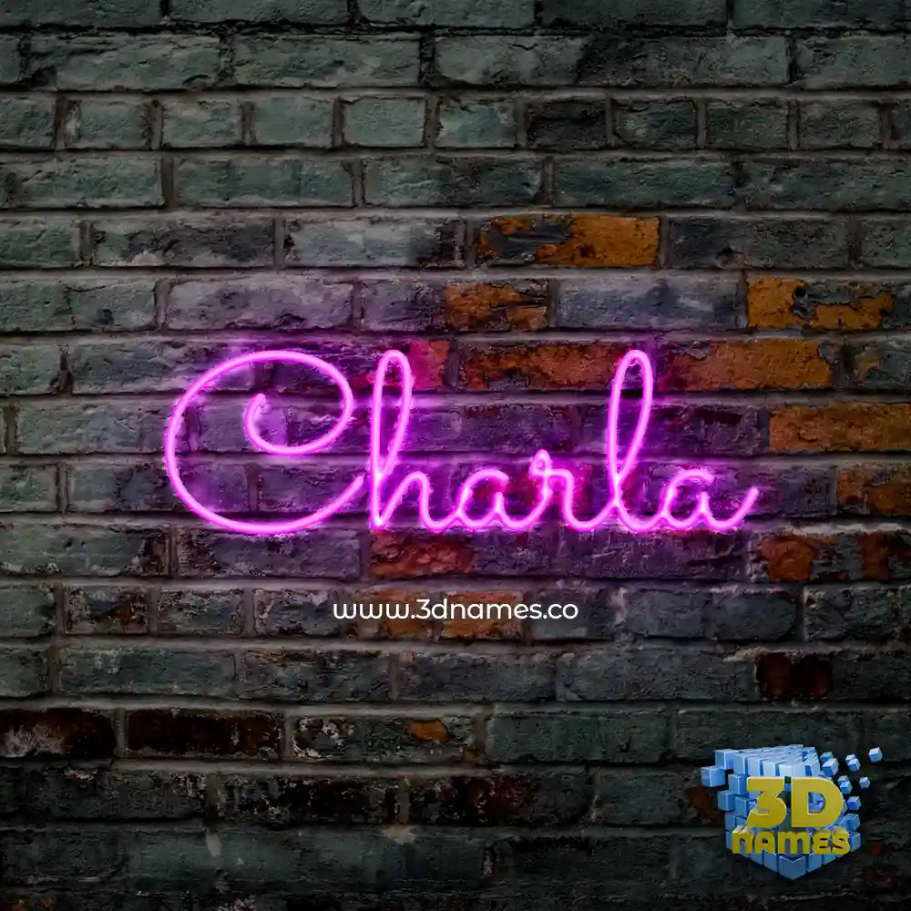 charla in Pink Neon style - 3D name wallpaper