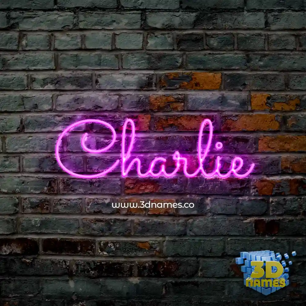 charlie in Pink Neon style - 3D name wallpaper