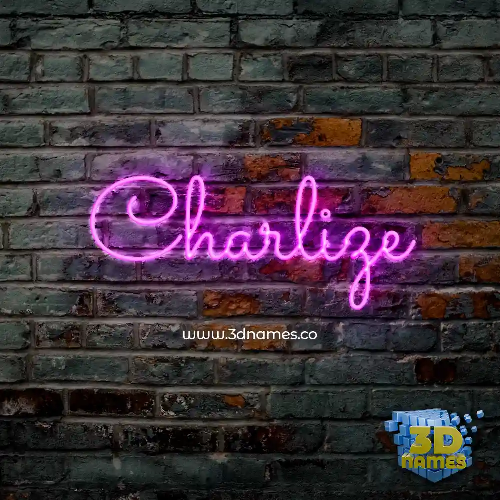 charlize in Pink Neon style - 3D name wallpaper