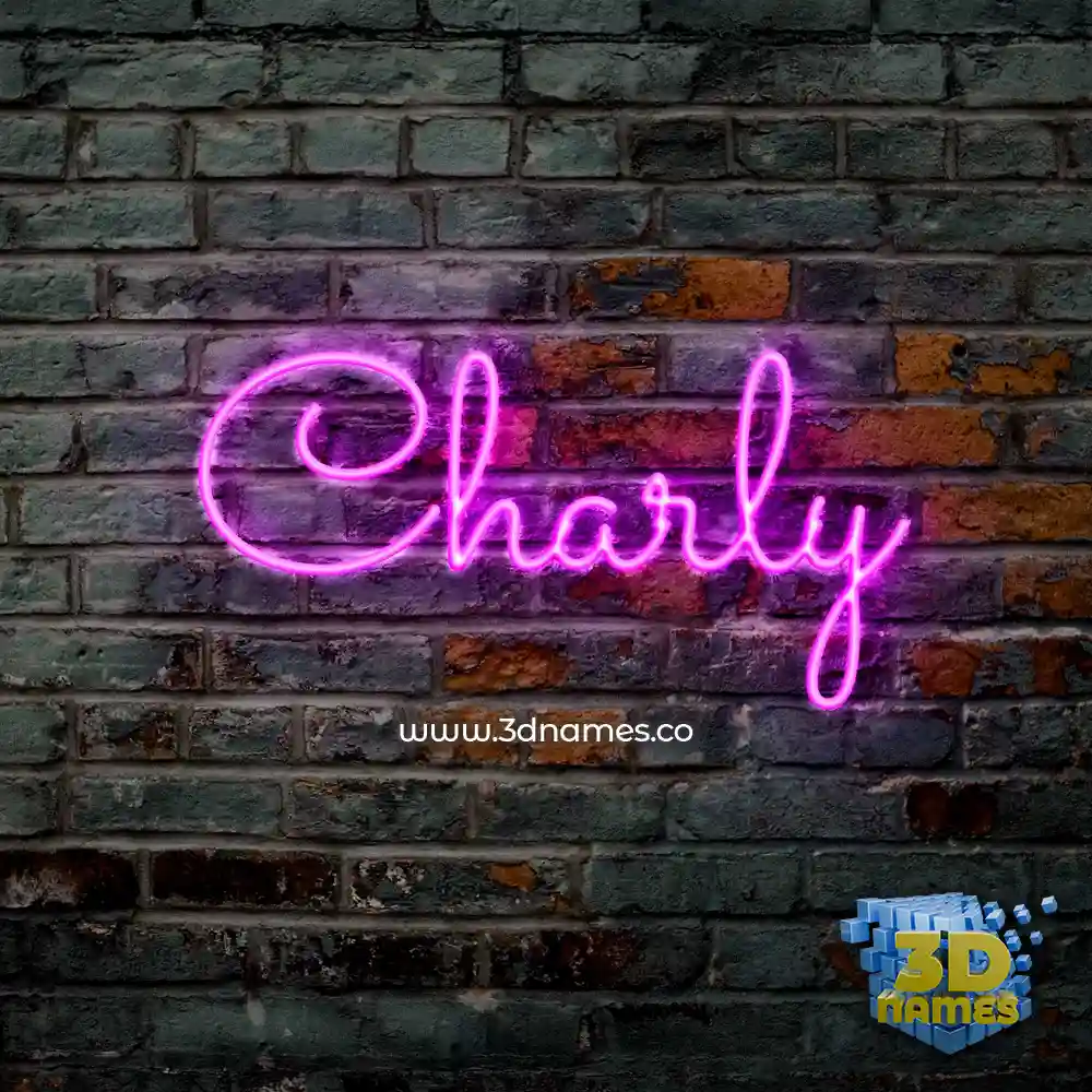 charly in Pink Neon style - 3D name wallpaper