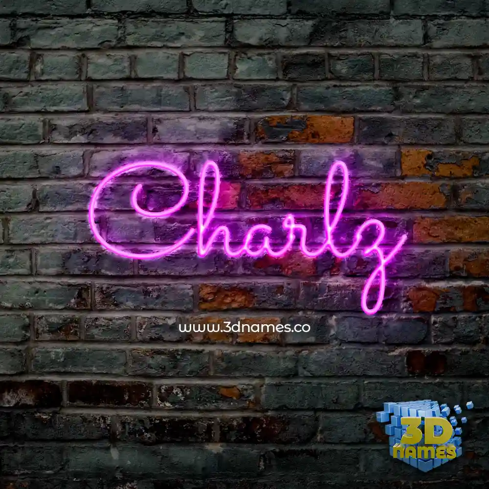 charlz in Pink Neon style - 3D name wallpaper