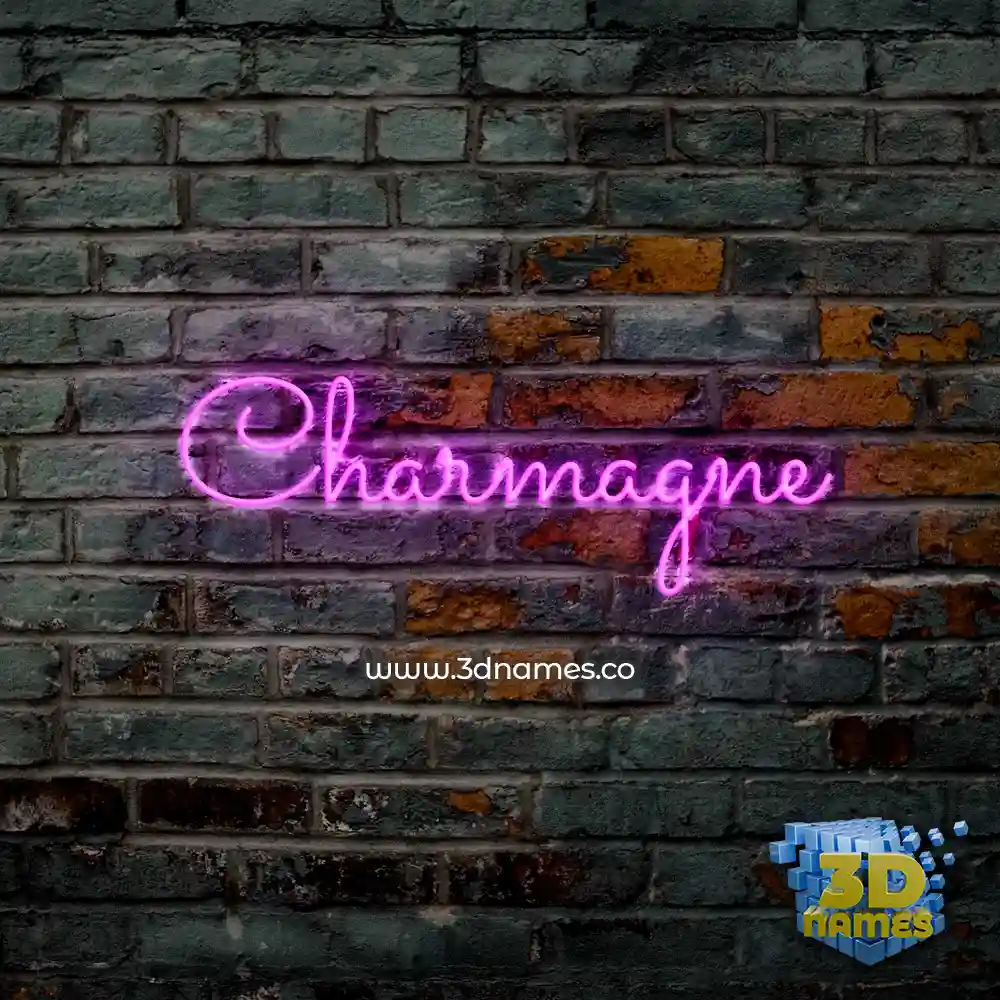 charmagne in Pink Neon style - 3D name wallpaper