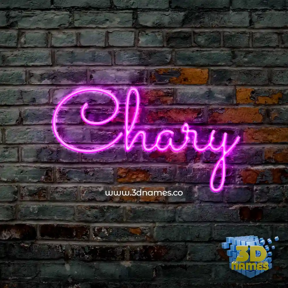 chary in Pink Neon style - 3D name wallpaper