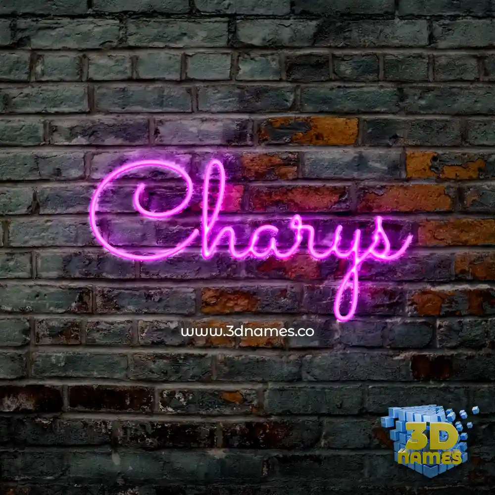 charys in Pink Neon style - 3D name wallpaper