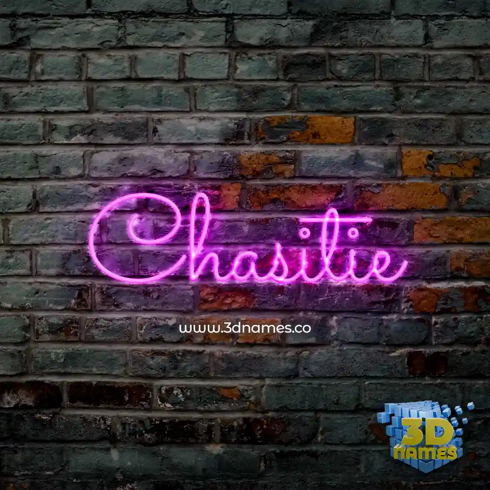 chasitie in Pink Neon style - 3D name wallpaper