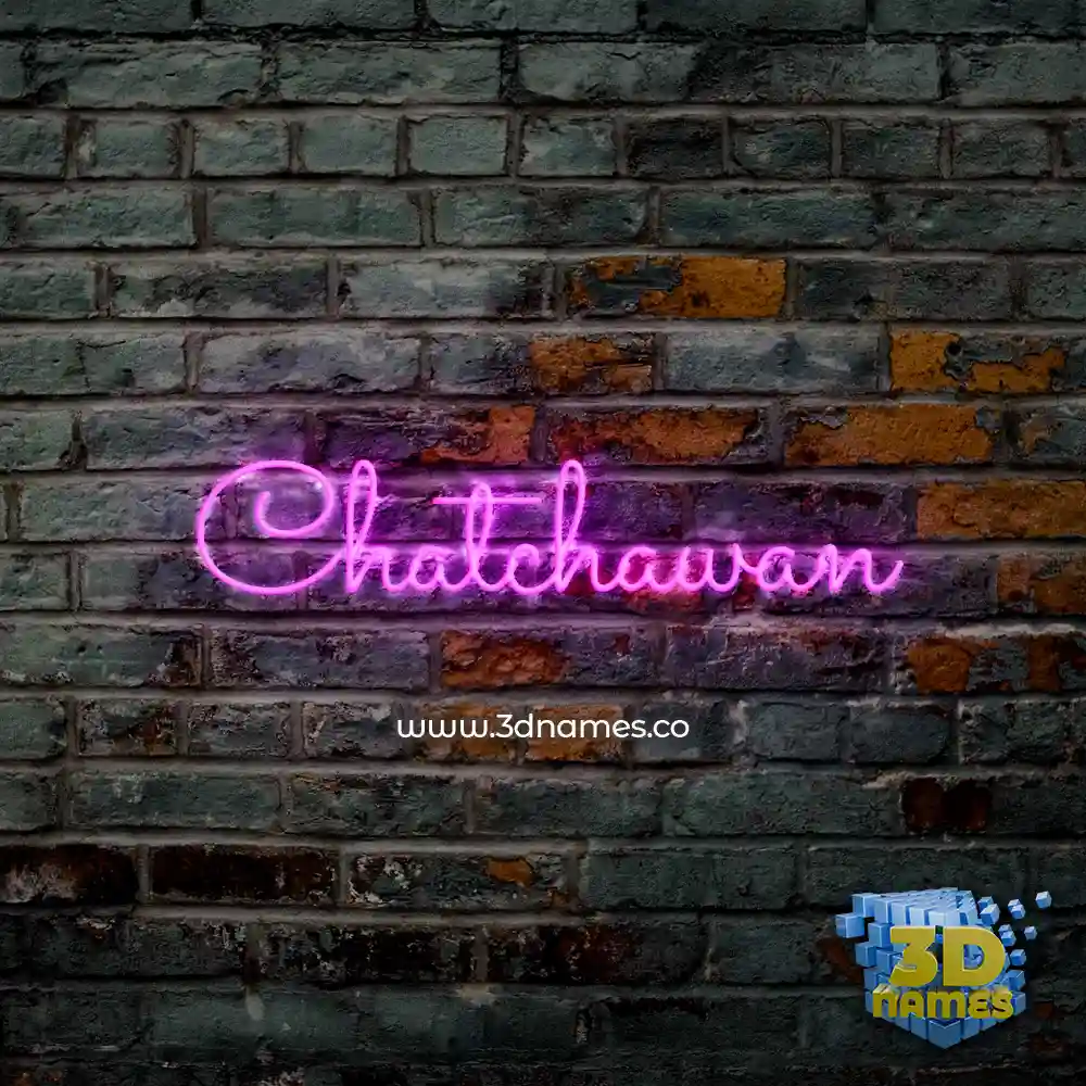 chatchawan in Pink Neon style - 3D name wallpaper
