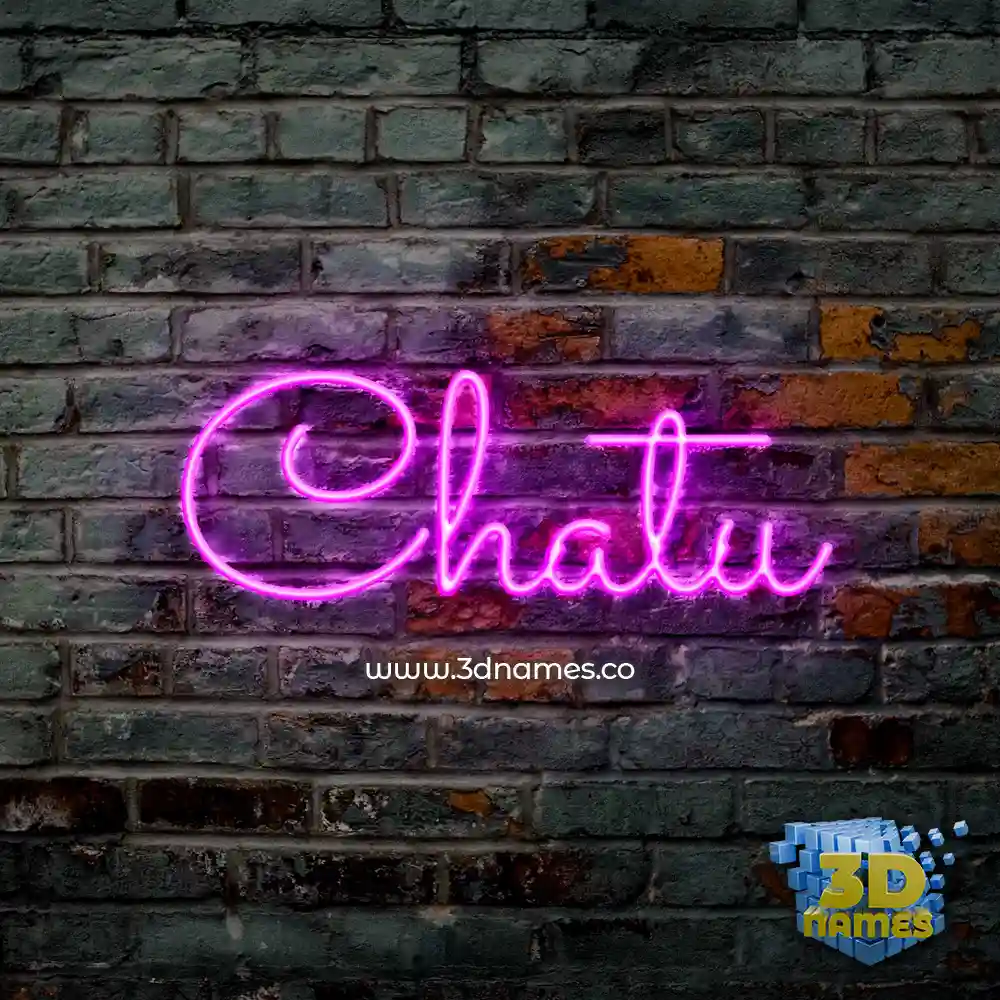 chatu in Pink Neon style - 3D name wallpaper