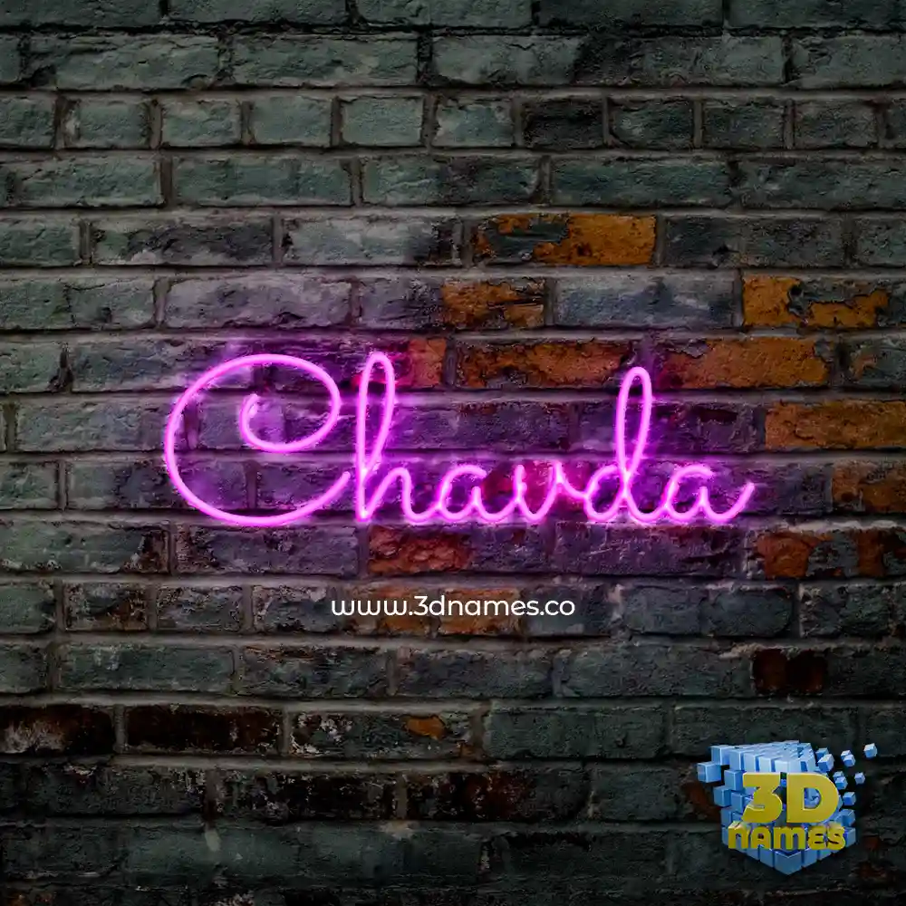 chavda in Pink Neon style - 3D name wallpaper