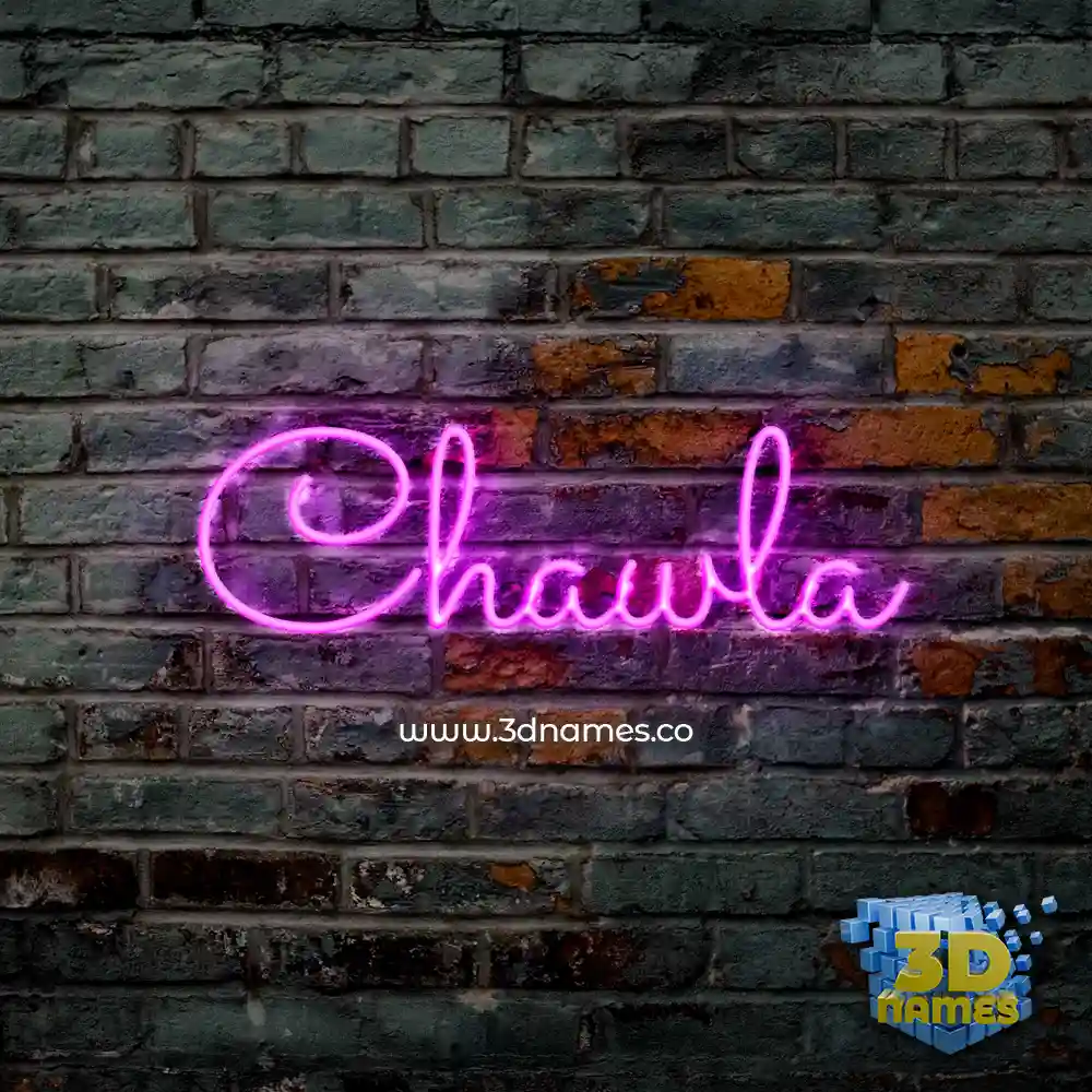 chawla in Pink Neon style - 3D name wallpaper