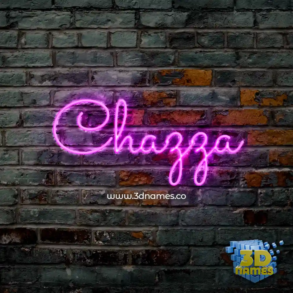 chazza in Pink Neon style - 3D name wallpaper