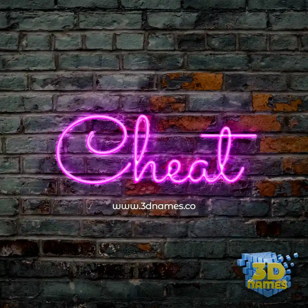 cheat in Pink Neon style - 3D name wallpaper