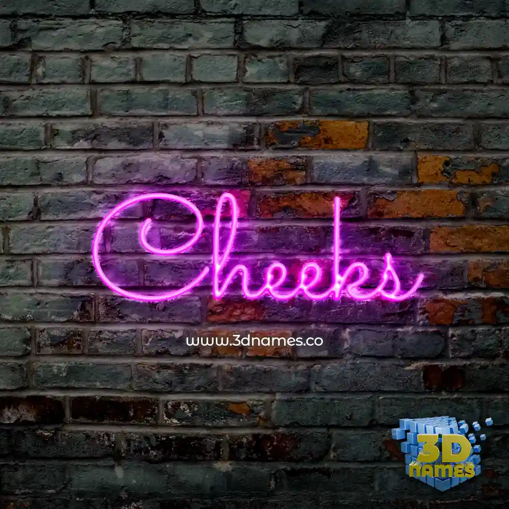cheeks in Pink Neon style - 3D name wallpaper