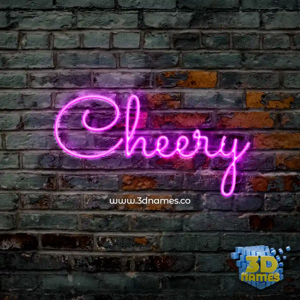 cheery in Pink Neon style - 3D name wallpaper