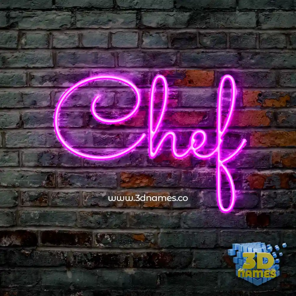 chef in Pink Neon style - 3D name wallpaper