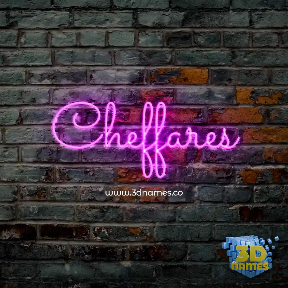 cheffares in Pink Neon style - 3D name wallpaper