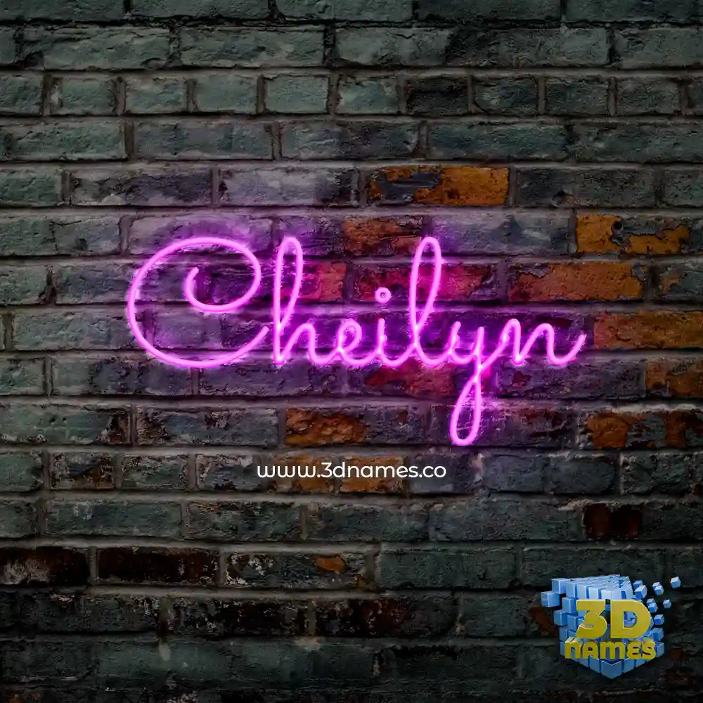 cheilyn in Pink Neon style - 3D name wallpaper