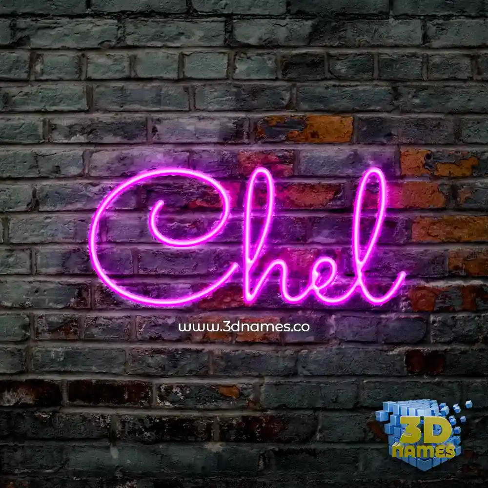 chel in Pink Neon style - 3D name wallpaper
