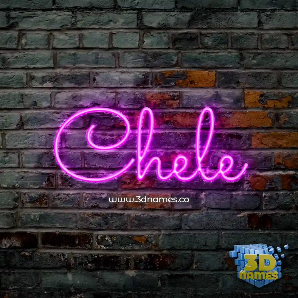 chele in Pink Neon style - 3D name wallpaper