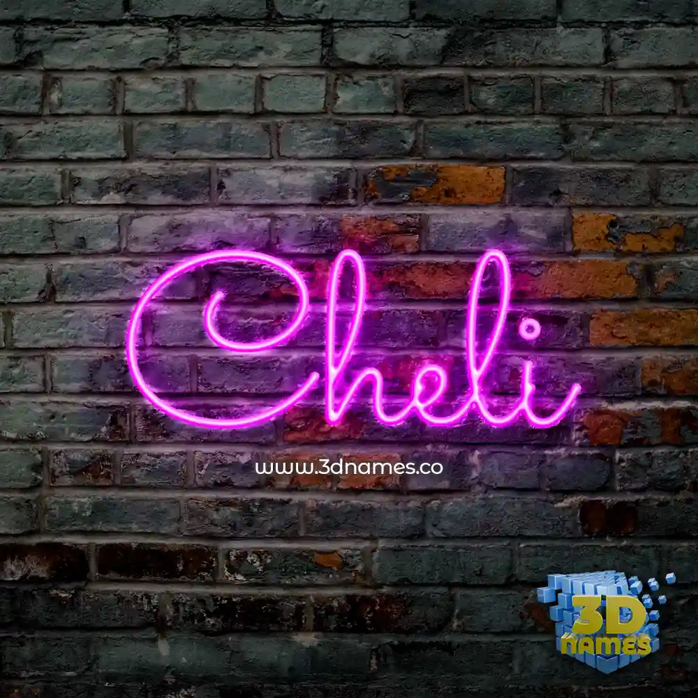 cheli in Pink Neon style - 3D name wallpaper