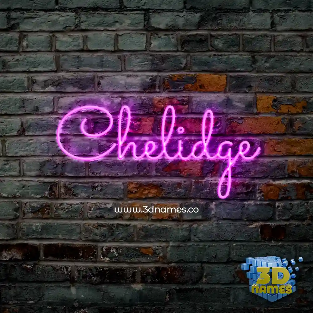 chelidge in Pink Neon style - 3D name wallpaper