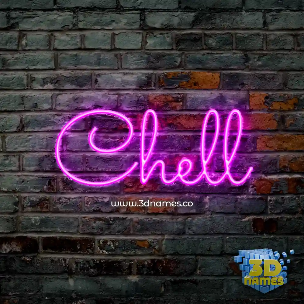 chell in Pink Neon style - 3D name wallpaper