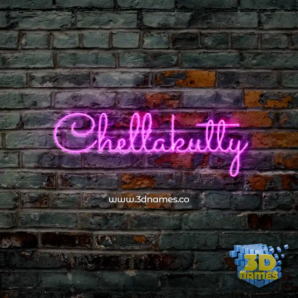 chellakutty in Pink Neon style - 3D name wallpaper