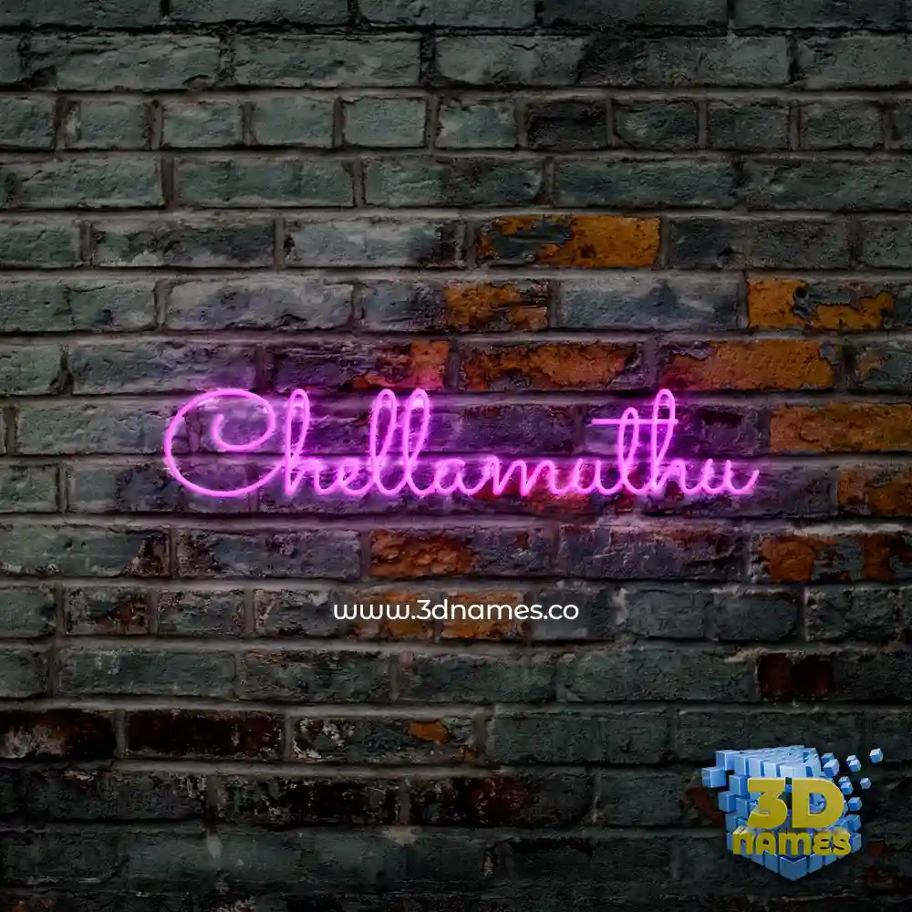 chellamuthu in Pink Neon style - 3D name wallpaper