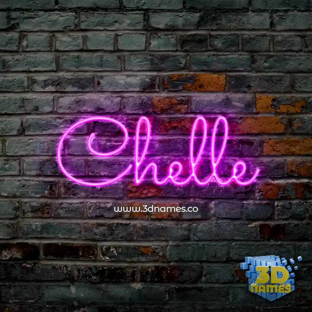 chelle in Pink Neon style - 3D name wallpaper