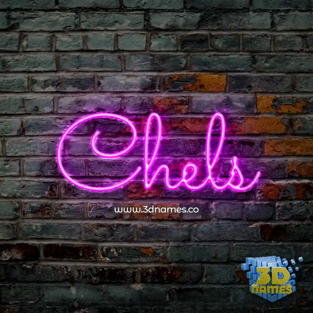 chels in Pink Neon style - 3D name wallpaper