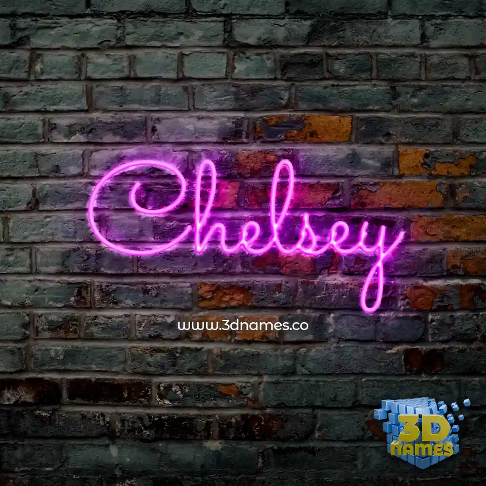 chelsey in Pink Neon style - 3D name wallpaper