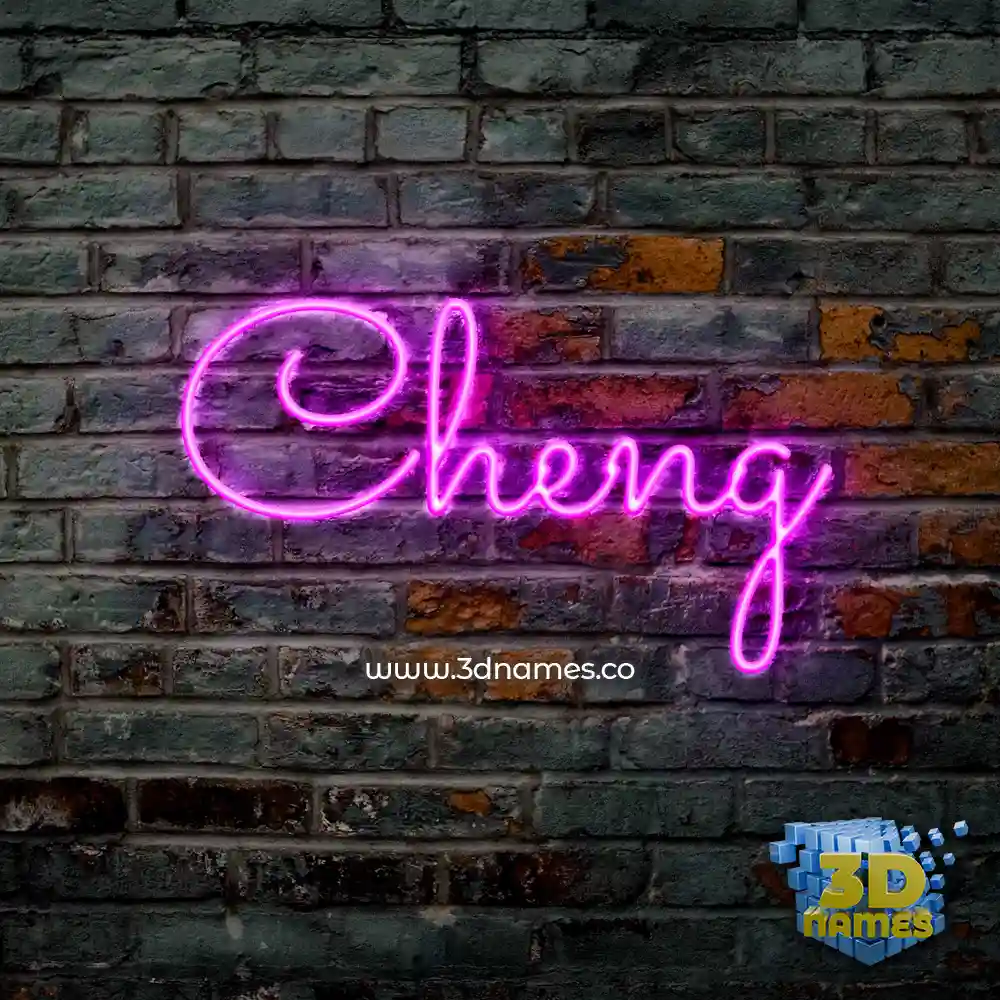 cheng in Pink Neon style - 3D name wallpaper